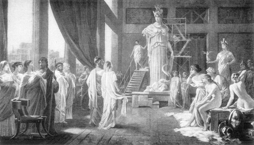 Périclès et Aspasie dans l'atelier de Phidias - toile d'Hector Leroux